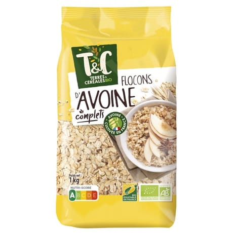 Terres et céréales flocons d'avoine bio 1kg
