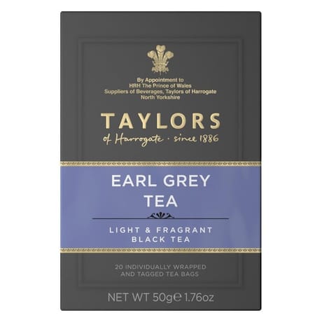 Taylors of harrogate thé earl grey 20 sachets 50g