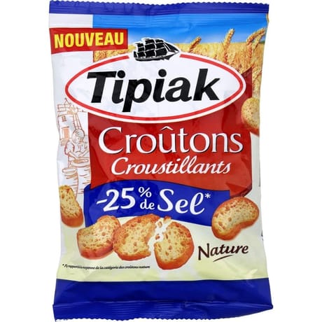 Tipiak croutons natures - 25% sel 80g