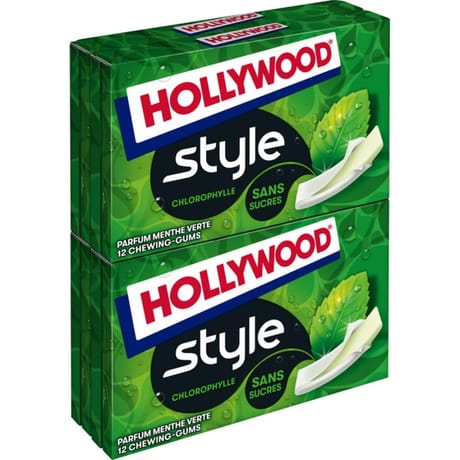 Hollywood style menthe verte sans sucres 4x12-92g