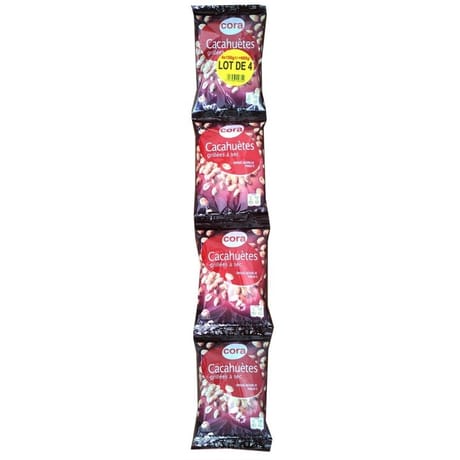 Cora cacahuètes grillées à sec 4x150g