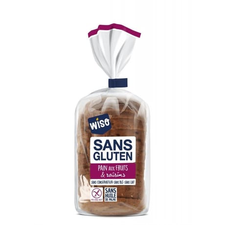 Pain aux fruits & raisins sans gluten Wiso 350g