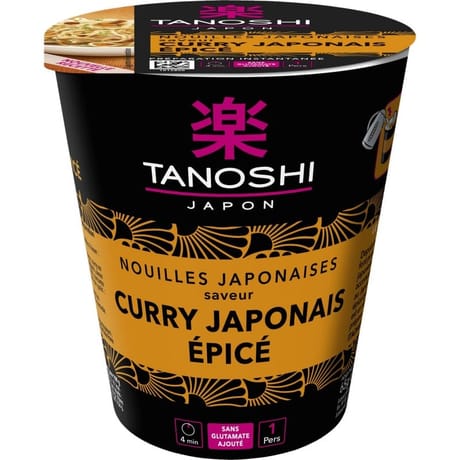 Tanoshi cup nouilles curry épices 65g