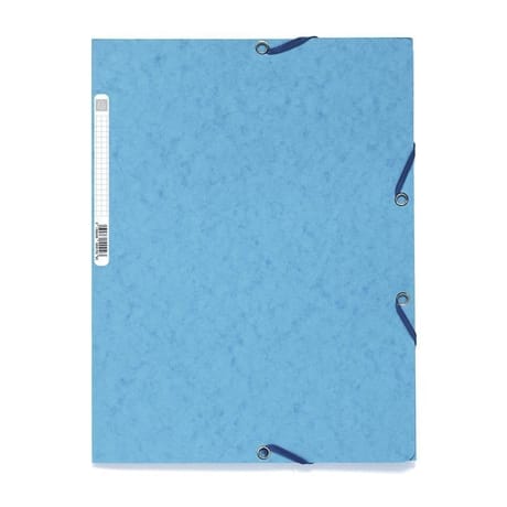 Exacompta chemise à élastiques 3 rabats carte lustrée bleu turquoise