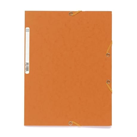 Exacompta chemise à élastiques 3 rabats carte lustrée orange