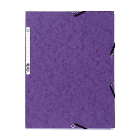 Exacompta chemise à élastiques 3 rabats 24x32 cm carte lustrée violet