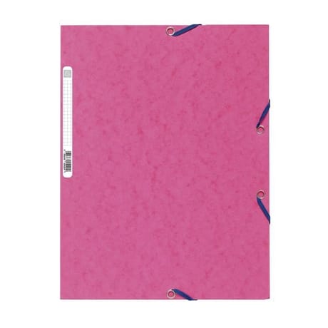 Exacompta chemise à élastiques 3 rabats carte lustrée rose fushia