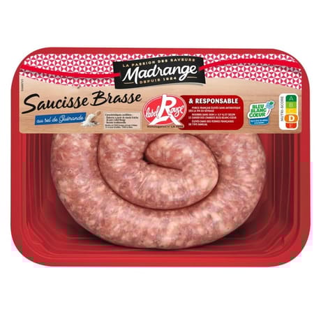 Saucisse brasse label rouge 600g Madrange