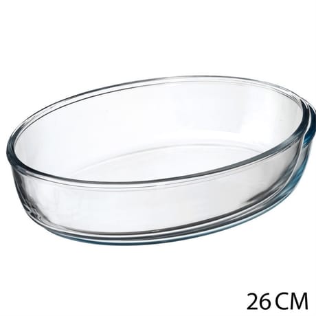 Plat four en verre ovale 26 x 18 cm