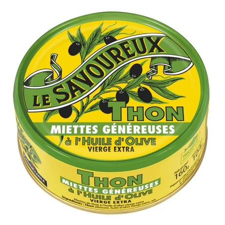 Le savoureux miettes généreuse de thon à l'huile d'olive vierge extra 160g 1/5