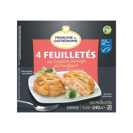 Française de Gastronomie 4 feuilletés au saumon MSC 240g