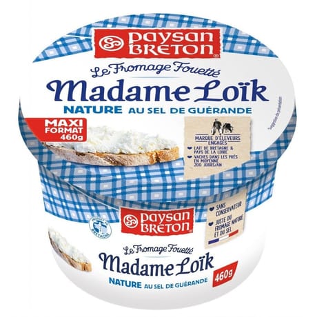 Paysan breton le fromage fouetté Mme Loïk nature au sel de Guérande 460g
