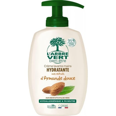 L'Arbre Vert Bien Etre - crème lavante mains amande douce bio 300ml