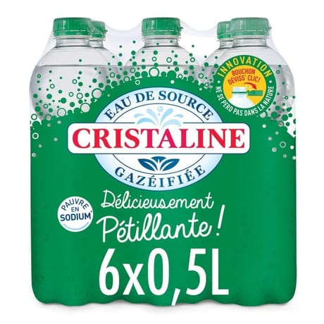 Cristaline eau gazéifiée 6x0.50l
