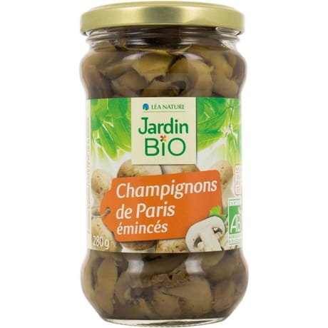 Jardin bio champignons de paris émincé bio 280g