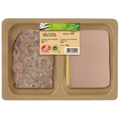 Duo de campagne bretonne label rouge igp et mousse de canard 2x60g