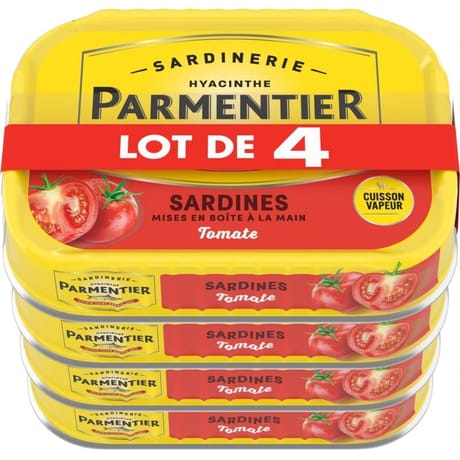 Parmentier sardines tomate 135g lot de 4
