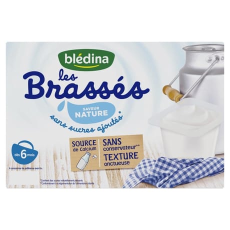 Bledina brassés nature sans sucres ajoutes 95gx6