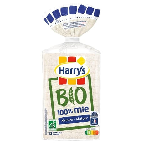 Harry's pain de mie bio sans croûte 100% mie nature 325g