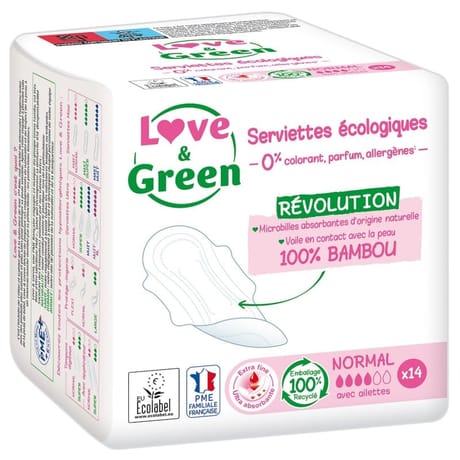 Love & green serviettes normales naturelles 0% x14