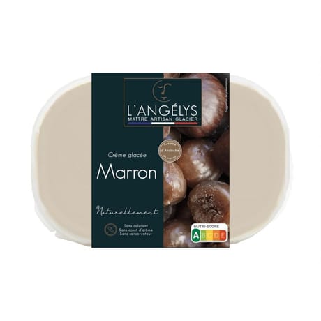 L'angelys crème glacée marron aux brisures de marron glacé 750ml - 450g