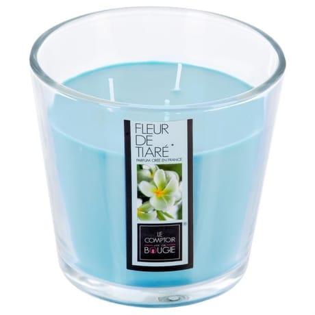 Bougie verre parfumée fleur de tiaré 500g