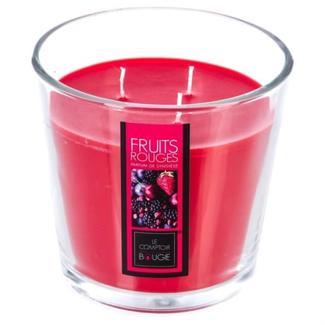 Bougie verre parfum fruits rouge 500 g