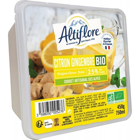 Altiflore bac sorbet citron bio 450 g