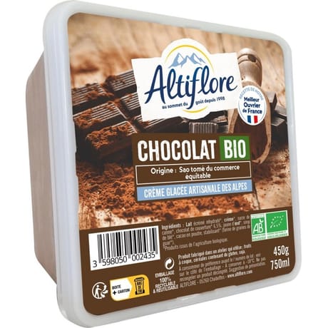 Altiflore bac crème glacée chocolat bio 450 g