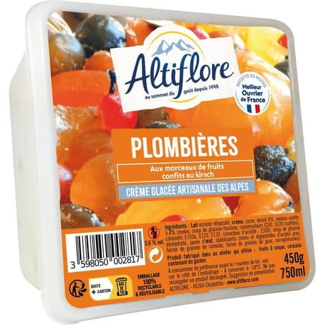 Altiflore bac crème glacée plombière 450 g