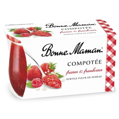 Bonne Maman compotée fraise framboise sureau 2x130g
