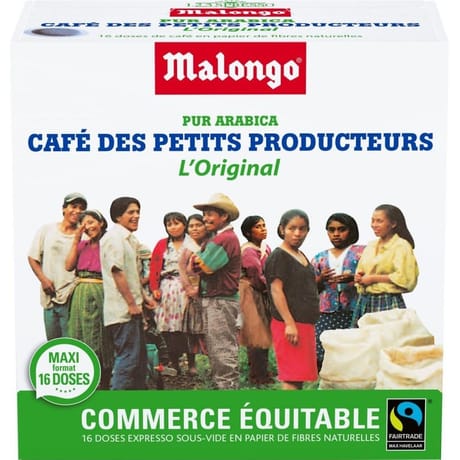 Malongo espresso petits producteurs x16 dosettes 104g