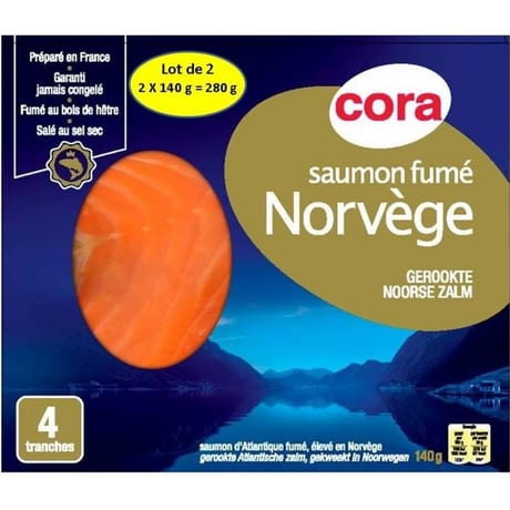 Cora saumon fumé Norvège lot de 2 x 140g