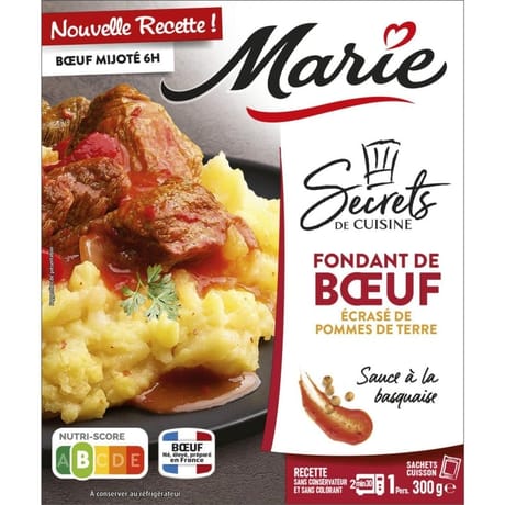 Marie fondant de boeuf et écrasé de pommes de terre, sauce basquaise 300g