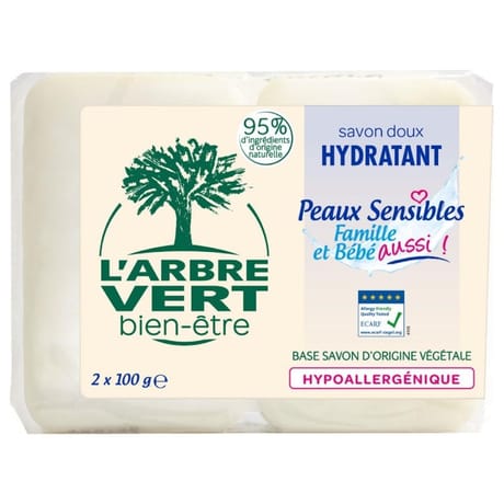 L'Arbre Vert Bien Etre - savon peaux sensibles 2x100g