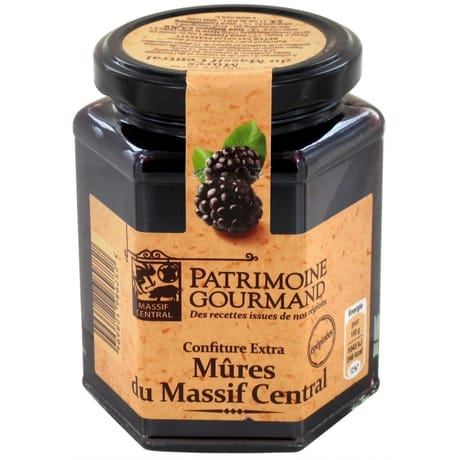 Patrimoine gourmand confiture extra mûres épipinées du massif central 325g