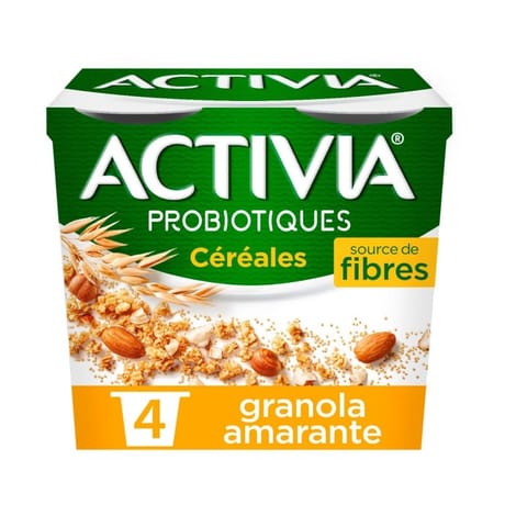 Activia bifidus céréales granola amarante 4x120g