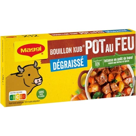 Maggi bouillon kub pot-au-feu dégraissé x12 cubes 120g