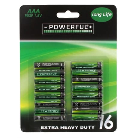 Piles AAA salines 1.5v x16