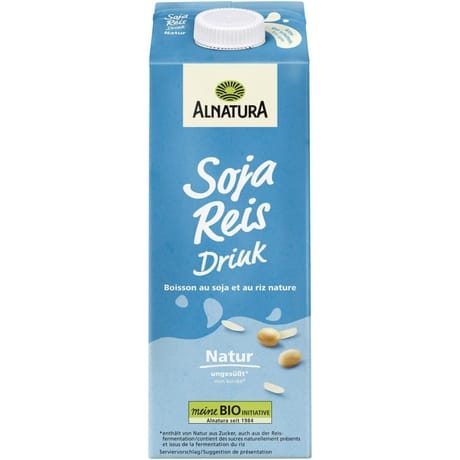 Alnatura boisson au soja et au riz non sucrée bio 1l