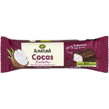 Alnatura barre noix de coco chocolat noir bio 40g