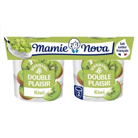 Mamie Nova yaourt double plaisir kiwi 2x140g