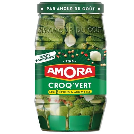 Amora croq'vert cornichons fins bocal 540g