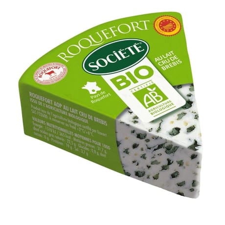 Roquefort société bio 150g aop au lait cru de brebis