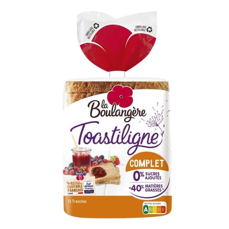 La Boulangère pain de mie toastiligne complet 500g