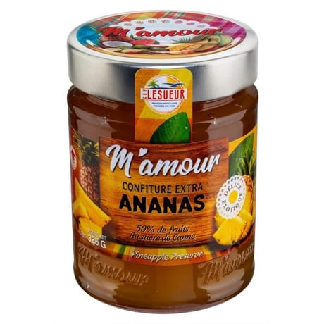 M'amour confiture ananas pot en verre 325g