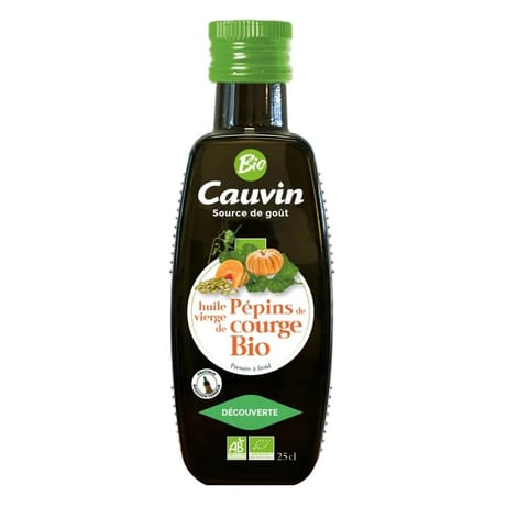 Cauvin huile vierge de pépins de courge bio 25cl