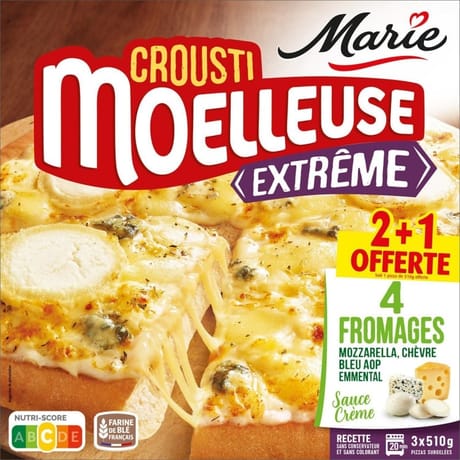 Marie 2 pizzas crousti moelleuse extrême 4 fromages +1 offerte 1530g