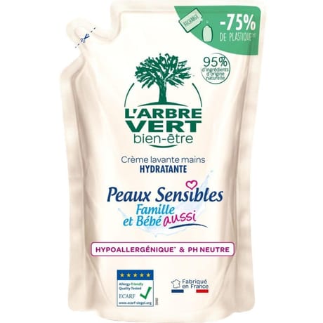 L'arbre Vert Bien Etre recharge crème lavante peaux sensibles 300ml