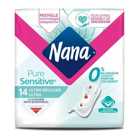 Nana ultra peau sensible serviettes normal x14